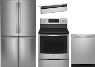 4 Piece Package Includes Refrigerator, Range, Hood And Dishwasher